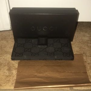 Gucci black monogram wallet